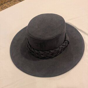 Cute Grey Suede-like Boho Hat in SMALL